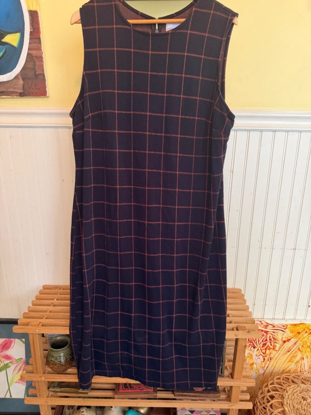 Nordstrom Rack Sleeveless Plaid Shift Dress 2X - Picture 2 of 11